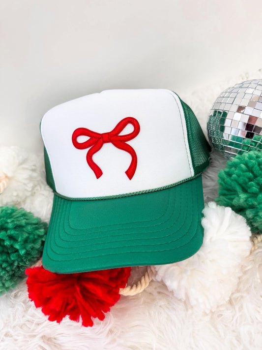 Christmas Bow Trucker Hat