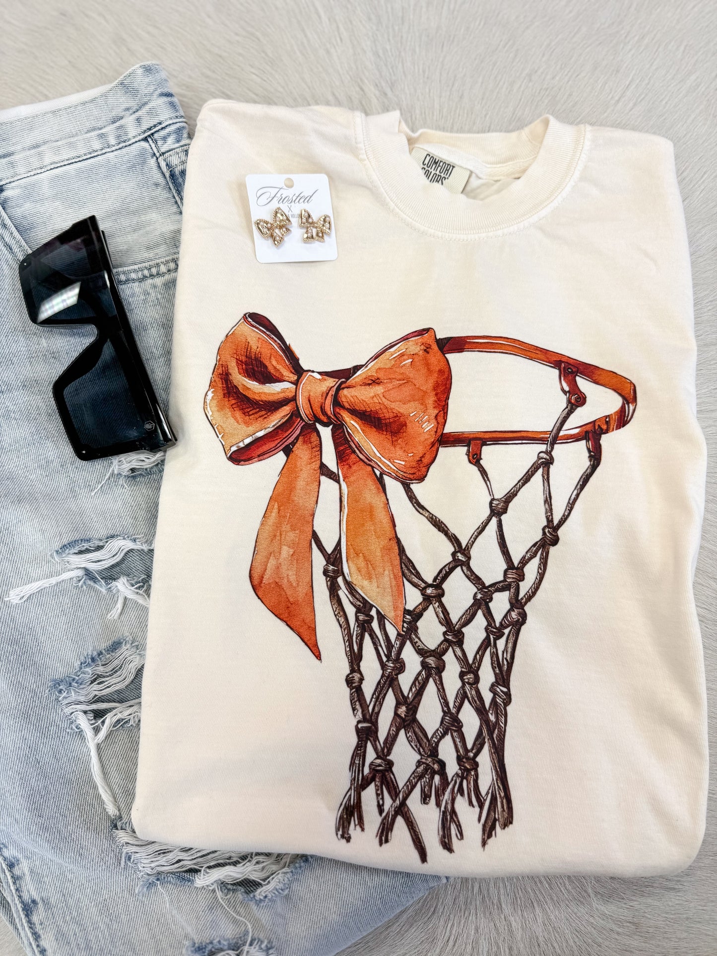 Basketball Hoop Bow Tee