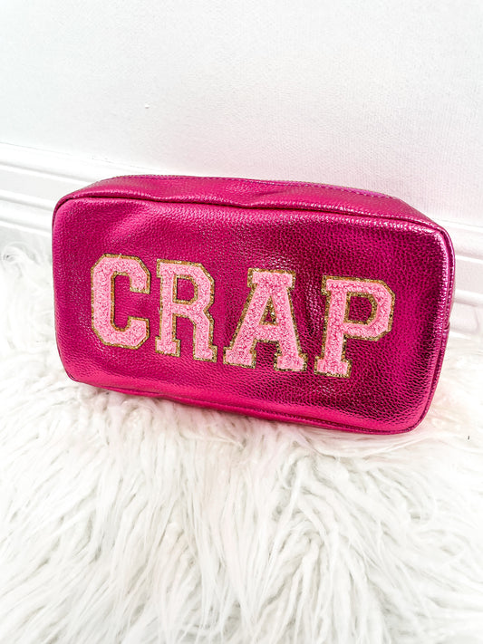 Hot Pink Crap Cosmetic Bag