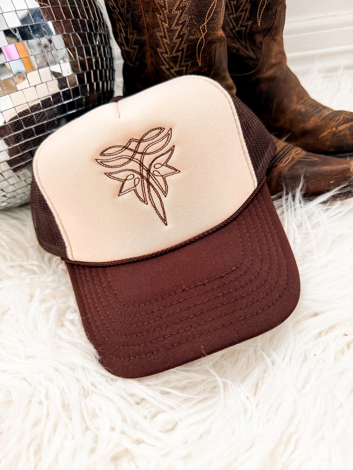 Boot Stitch Embroidered Trucker