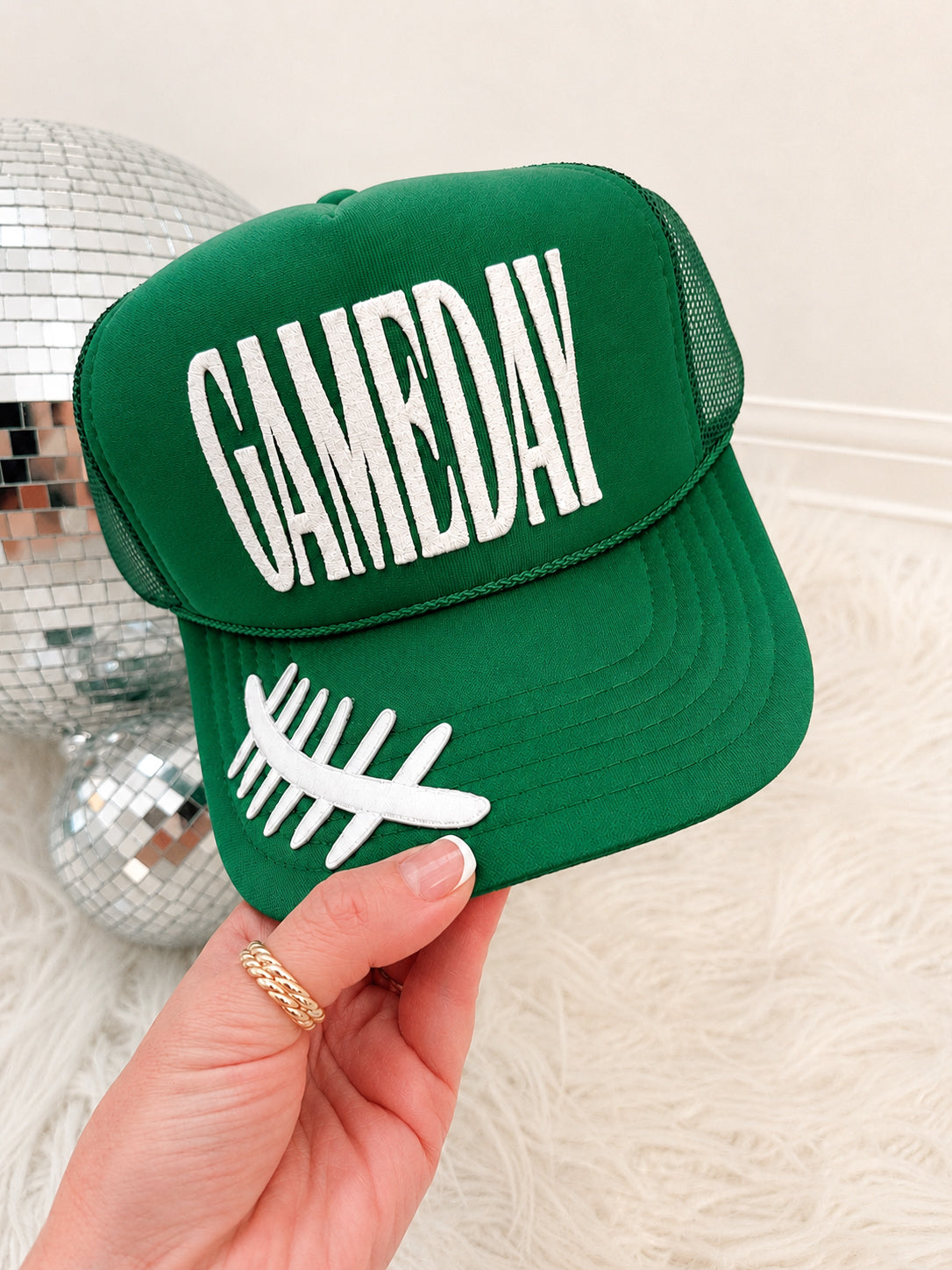 Game Day Football Stitch Trucker