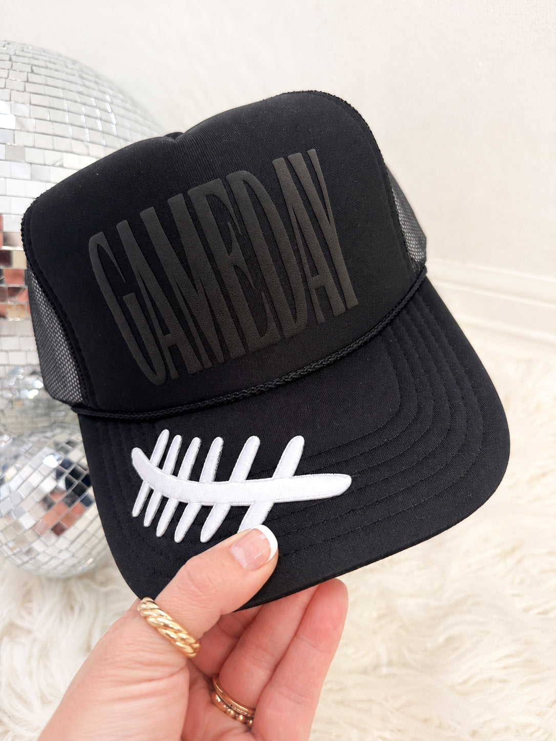 Game Day Football Stitch Trucker