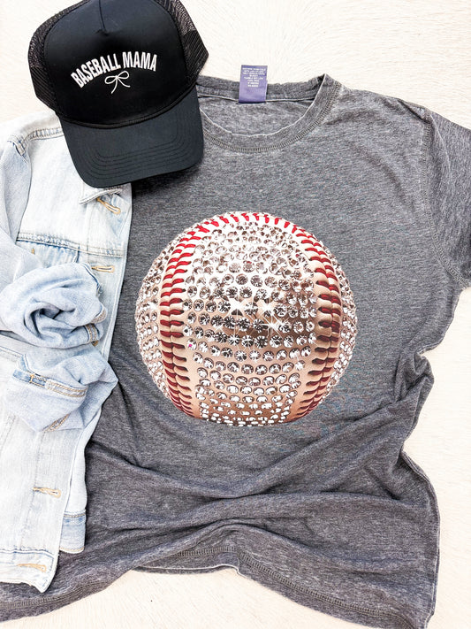 Rhinestone Baseball Tee