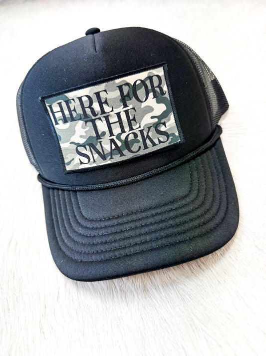 Here For The Snacks Trucker Hats