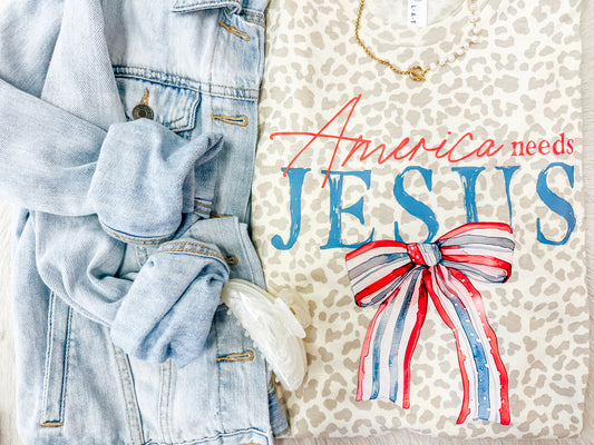 America Needs Jesus Tee