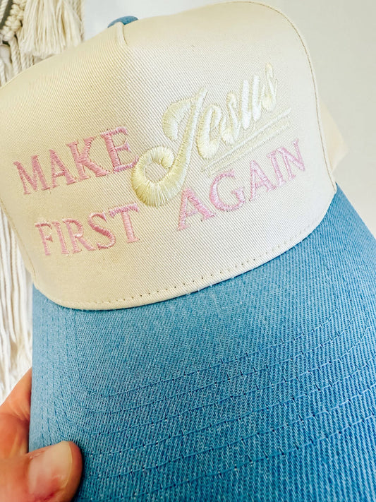 Make Jesus First Again Trucker Hat
