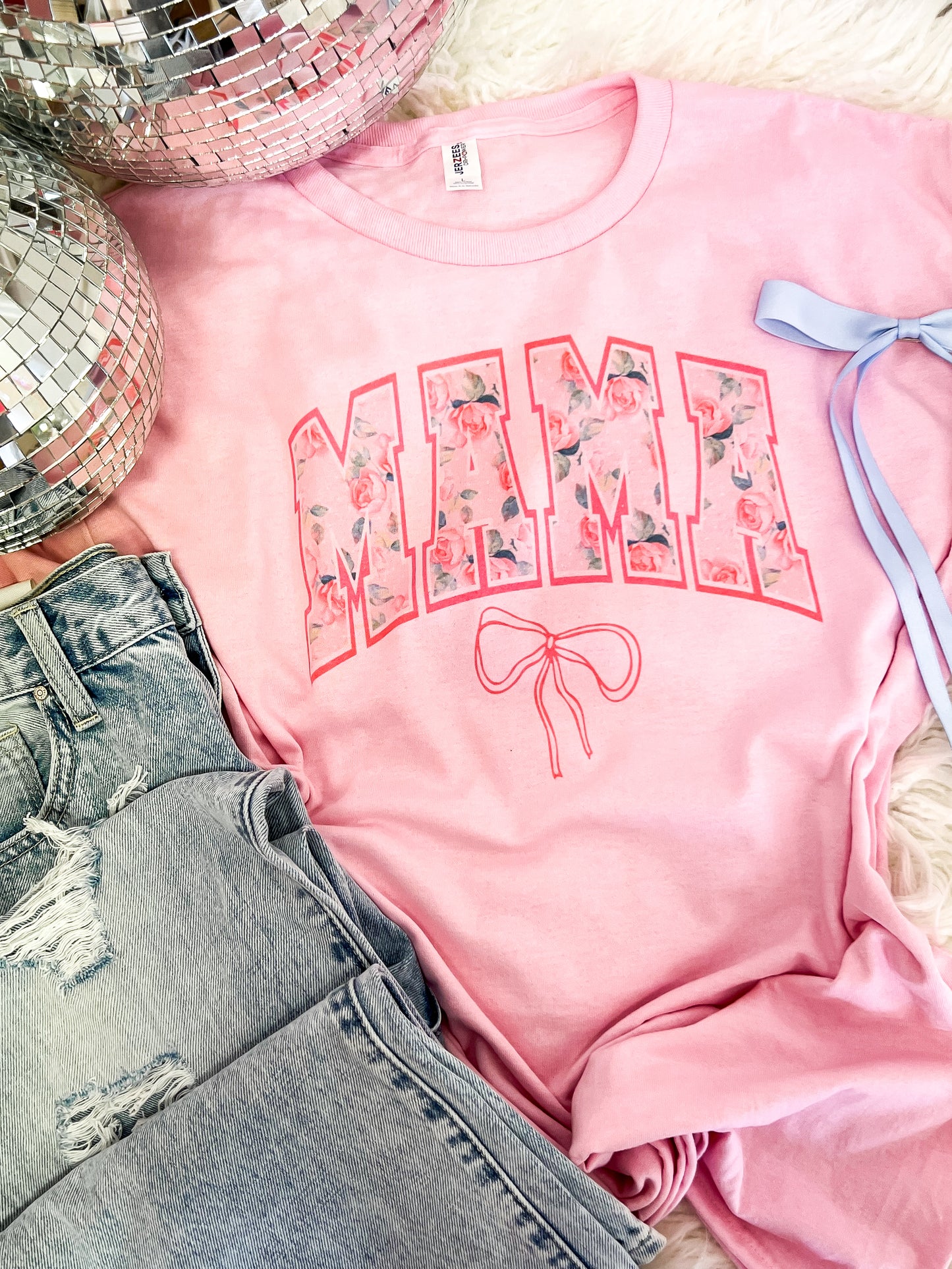 Floral Bow Mama Tee