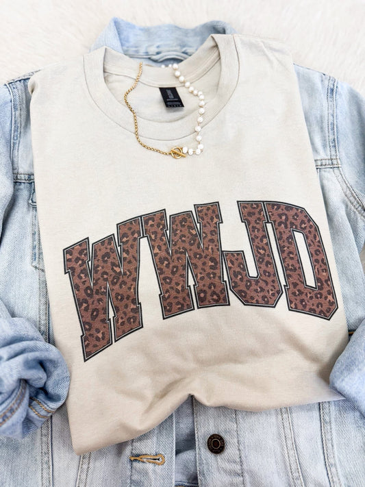 WWJD Cheetah Font Tee