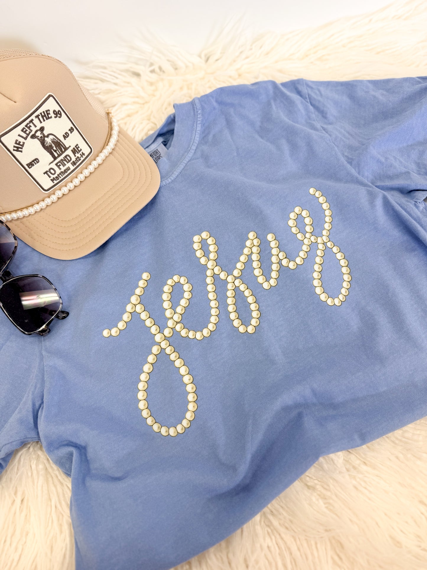 Faux Pearl Jesus Tee