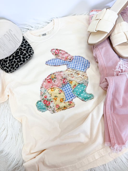 Faux Quilted Bunny Tee