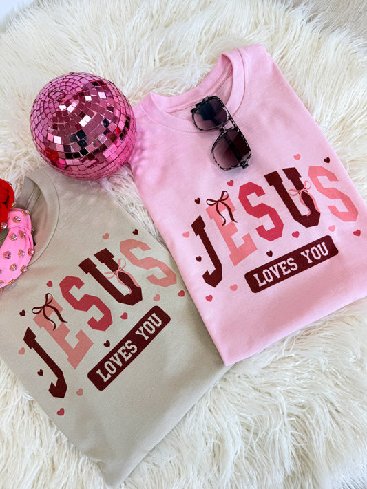Jesus Loves You (hearts & bows)