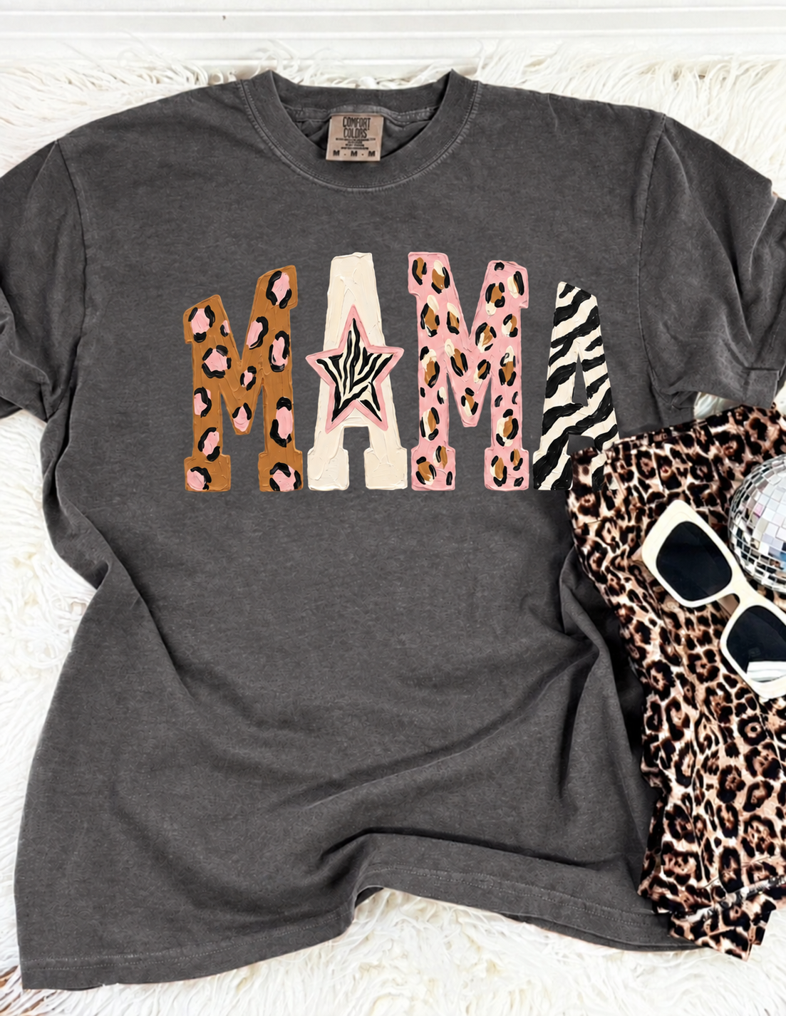 Mama Animal Print Tee
