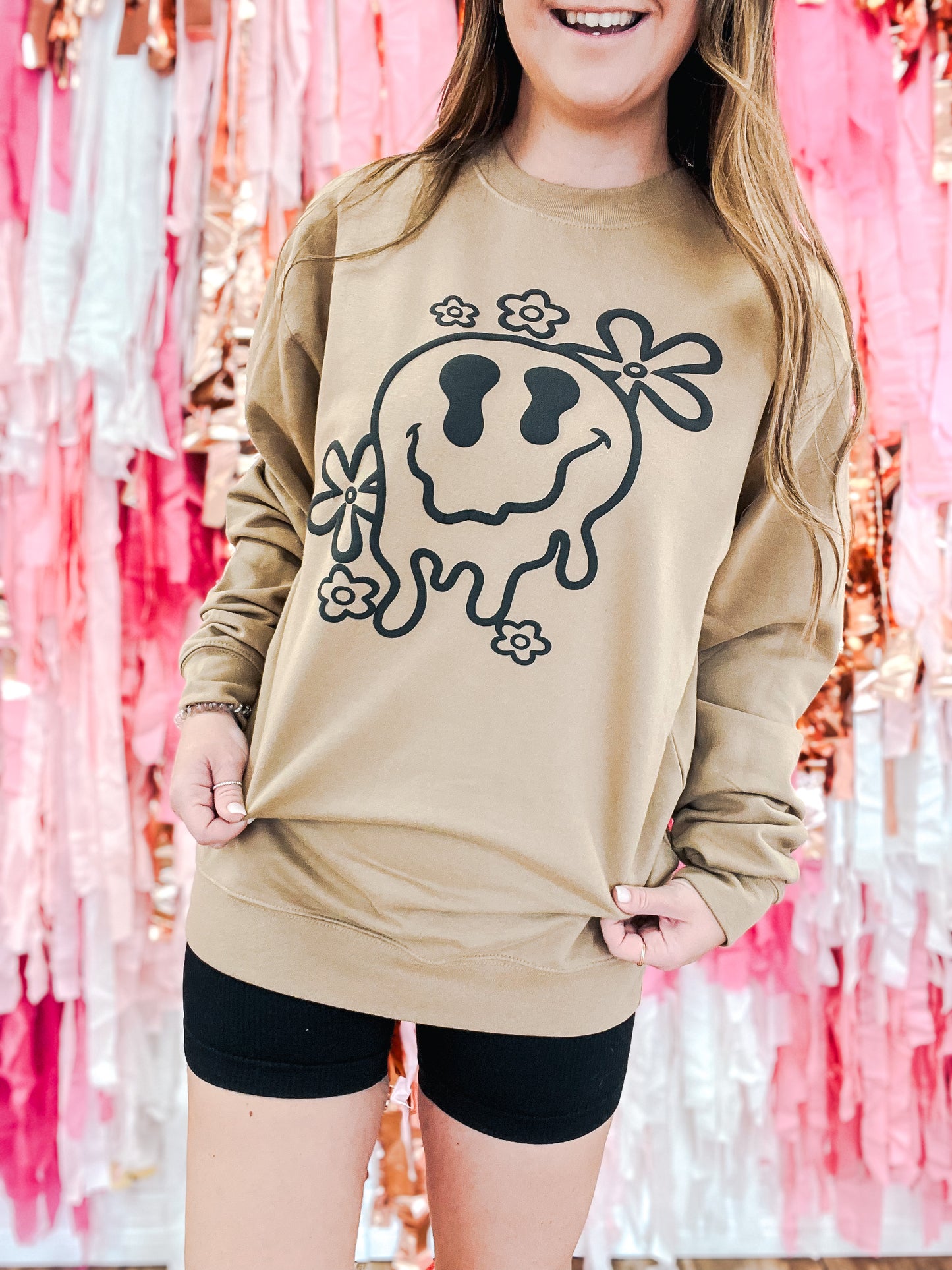 Retro Drip Smiley Sweatshirt