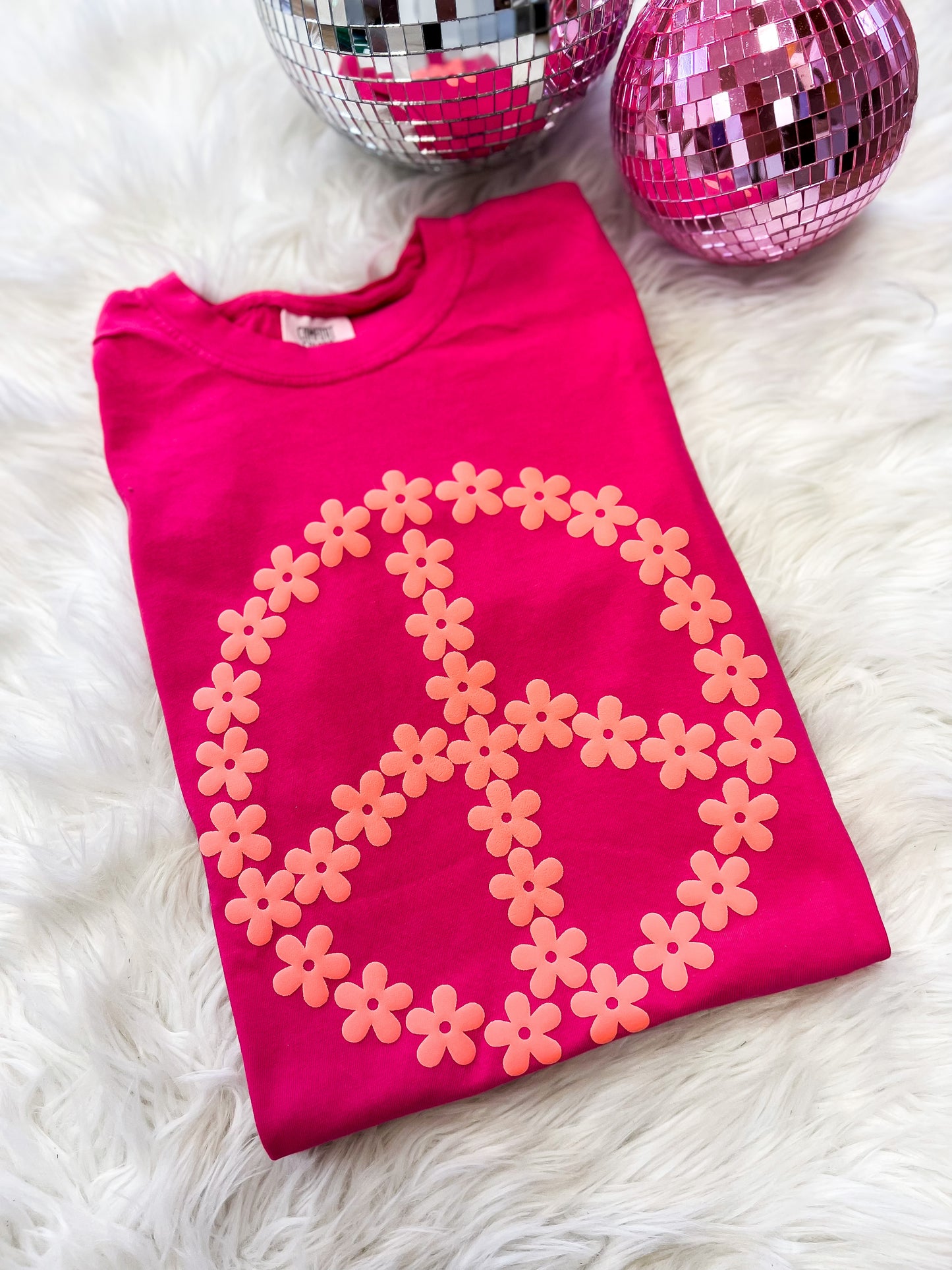 Flower Peace Sign Puff Tee