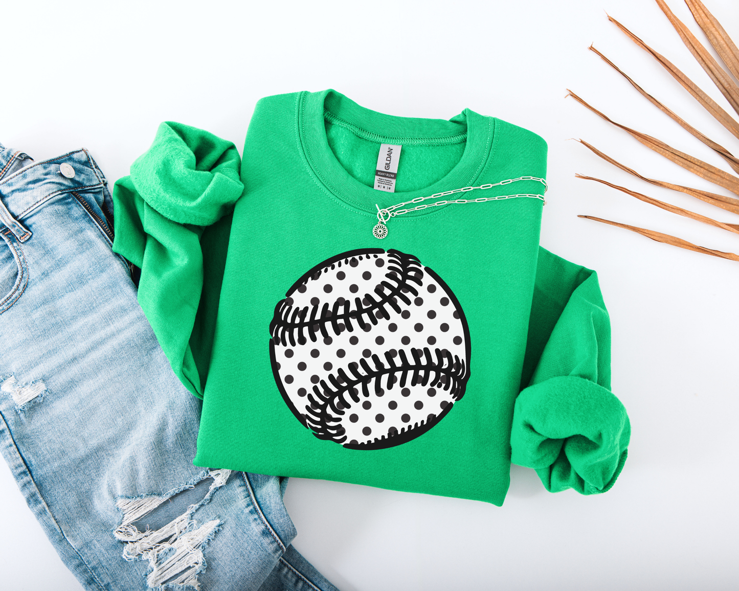 Polka Dot Baseball Sweatshirt