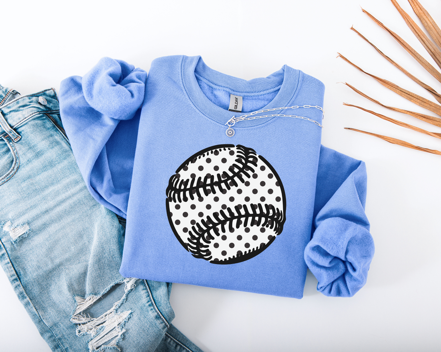 Polka Dot Baseball Sweatshirt