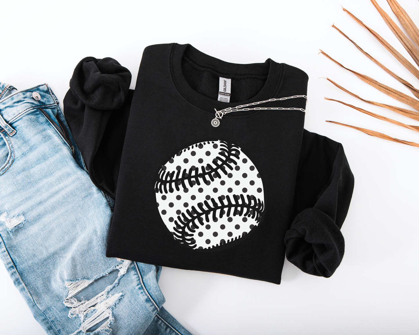 Polka Dot Baseball Sweatshirt