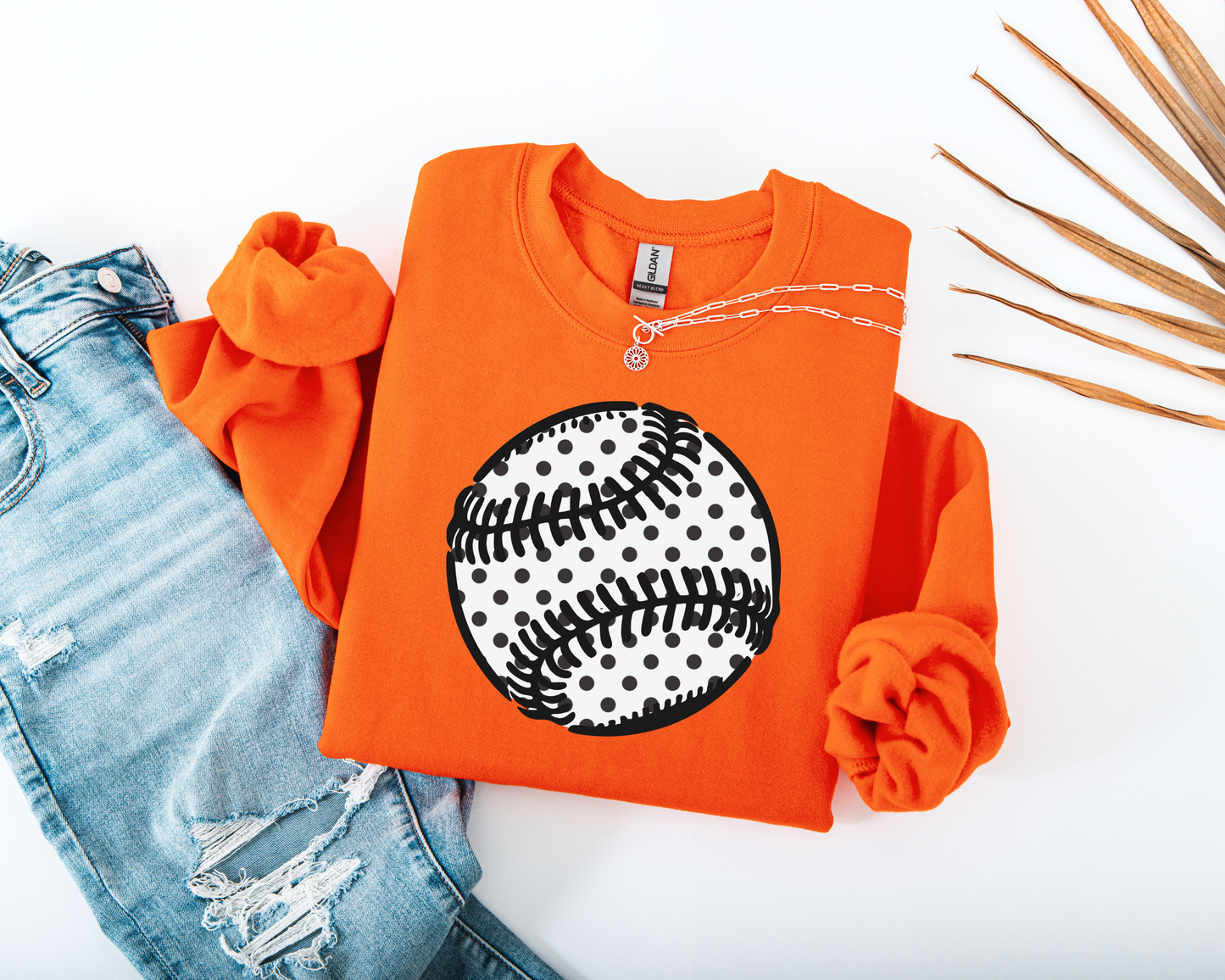 Polka Dot Baseball Sweatshirt
