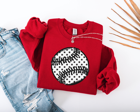 Polka Dot Baseball Sweatshirt