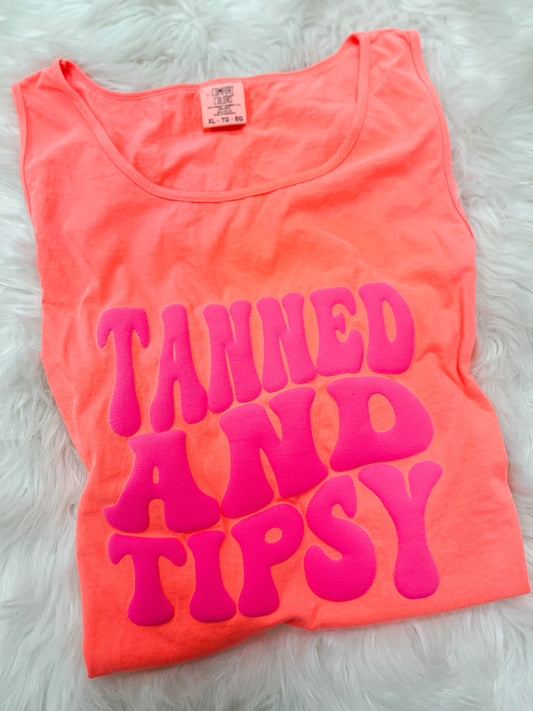 Tanned & Tipsy Tank Top (Swim Coverup)